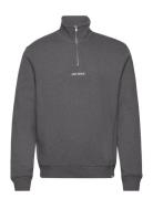 Lens Half-Zip Sweatshirt - Seasonal Tops Sweatshirts & Hoodies Sweatshirts Grey Les Deux