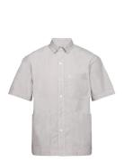 Short Sleeved Shirt - B White Tops Shirts Short-sleeved Grey Garment Project