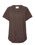 Favourite Tee Tops T-shirts & Tops Short-sleeved Brown Moshi Moshi Mind