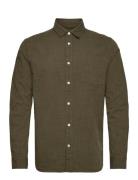 Regular Linen Look Shirt Gots/Vegan Tops Shirts Casual Green Knowledge Cotton Apparel