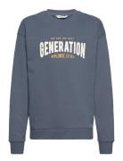 Cotton-Blend Message Sweatshirt Tops Sweatshirts & Hoodies Sweatshirts Navy Mango