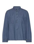 Emmarosepw Sh Tops Shirts Long-sleeved Blue Part Two