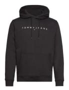Tjm Reg Linear Logo Hoodie Ext Tops Sweatshirts & Hoodies Hoodies Black Tommy Jeans