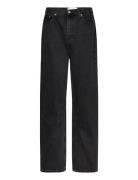 High Rise Straight Bottoms Jeans Straight-regular Black Calvin Klein Jeans