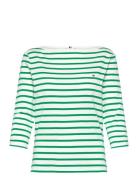 New Cody Slim Boat-Nk 3/4Slv Tops T-shirts & Tops Long-sleeved Green Tommy Hilfiger