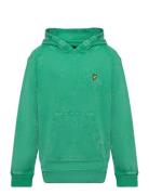 Over D Acid Wash Lb Oth Hoodie Tops Sweatshirts & Hoodies Hoodies Green Lyle & Scott Junior