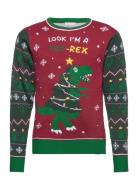 The Tree-Rex Sweater Kids Tops Knitwear Pullovers Multi/patterned Christmas Sweats