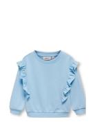 Kmgnew Ofelia L/S Frill O-Neck Ub Swt Tops Sweatshirts & Hoodies Sweatshirts Blue Kids Only