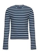 Kogheidi L/S Short Cut Out Top Box Jrs Tops T-shirts Long-sleeved T-Skjorte Blue Kids Only