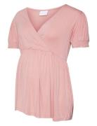 Mlloria Tess Ss Jrs Top 2F A. Tops T-shirts & Tops Short-sleeved Pink Mamalicious