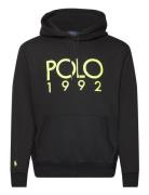 Polo 1992 Fleece Hoodie Tops Sweatshirts & Hoodies Hoodies Black Polo Ralph Lauren