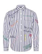 Classic Fit Striped Poplin Workshirt Tops Shirts Casual Blue Polo Ralph Lauren