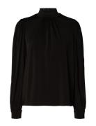 Slfsaya Ls High Neck Top Tops Blouses Long-sleeved Black Selected Femme