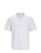 Jprcc Soft Linen Blend Ss Polo Tops Polos Short-sleeved White Jack & J S