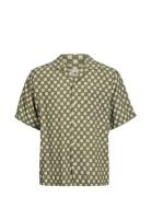 Jprbluryland Print Resort Shirt S/S Tops Shirts Short-sleeved Green Jack & J S