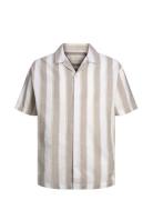 Jprccsummer Stripe Resort Shirt S/S Ln Tops Shirts Short-sleeved Grey Jack & J S