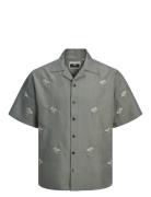 Jcoembroidery Over D Resort Shirt Ss Tops Shirts Short-sleeved Green Jack & J S