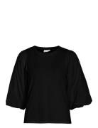 Vidaya 2/4 O-Neck Top Tops T-shirts & Tops Short-sleeved Black Vila
