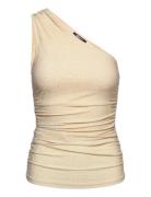 Gold Ruched Shoulder Top Tops T-shirts & Tops Sleeveless Gold Gina Tricot