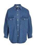 Vimalou L/S Over Denim Shirt Tops Shirts Long-sleeved Blue Vila