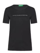 Short Sleeves T-Shirt Tops T-shirts & Tops Short-sleeved Black United Colors Of Benetton