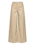 2Nd Edition Hero Tt - Soft Pu Lamb Bottoms Trousers Wide Leg Beige 2NDDAY