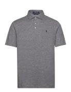 Classic Fit Cotton-Linen Mesh Polo Shirt Tops Polos Short-sleeved Grey Polo Ralph Lauren