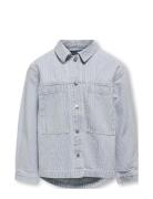 Koggina L/S Stripe Pocke Jacket Pnt Tops Shirts Long-sleeved Shirts Blue Kids Only