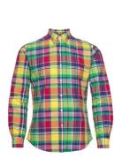 Slim Fit Plaid Oxford Shirt Tops Shirts Casual Yellow Polo Ralph Lauren