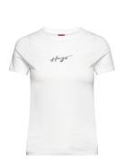 Classic Tee_4 Tops T-shirts & Tops Short-sleeved White HUGO