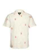 Bowling Felix Cotton Linen Shirt S/ Tops Shirts Short-sleeved Cream Clean Cut Copenhagen