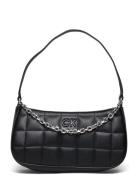 Square Quilt Chain Elongated Bag Bags Top Handle Bags Black Calvin Klein