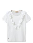 Mmlobo O-Ss Flounce Tee Tops T-shirts & Tops Short-sleeved White MOS MOSH