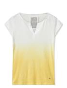 Mmtroy Ss Dip Dye Tee Tops T-shirts & Tops Short-sleeved White MOS MOSH