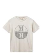 Mmvicci O-Ss Stud Tee Tops T-shirts & Tops Short-sleeved Cream MOS MOSH