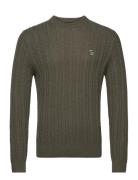 Anf Mens Sweaters Tops Knitwear Round Necks Khaki Green Abercrombie & Fitch