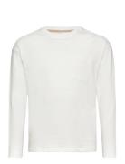 Long Sleeve Cotton T-Shirt Tops T-shirts Long-sleeved T-Skjorte White Mango