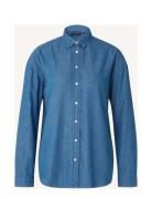 Hedvig Cotton/Lyocell Shirt Tops Shirts Long-sleeved Blue Lexington Clothing