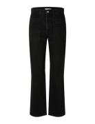 Slfkate-Marley Hw Black Str Pocket Jeans Bottoms Jeans Straight-regular Black Selected Femme