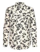 Classic Fit Leaf-Print Voile Shirt Tops Shirts Long-sleeved Cream Lauren Ralph Lauren