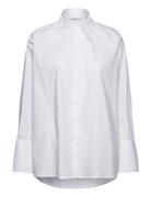 Big Collar Blouse Tops Shirts Long-sleeved White IVY OAK
