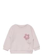 Embossed Flower Sweatshirt Tops Sweatshirts & Hoodies Sweatshirts Pink Mango