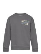 Message Cotton Sweatshirt Tops Sweatshirts & Hoodies Sweatshirts Grey Mango