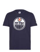 Edmonton Oilers Primary Logo Graphic T-Shirt Sport T-Kortærmet Skjorte Blue Fanatics