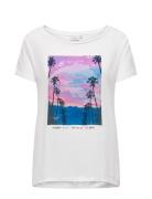Carketty Life Ss Mix Tee Jrs Tops T-shirts & Tops Short-sleeved White ONLY Carmakoma