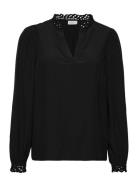 Fqily-Blouse Tops Blouses Long-sleeved Black FREE/QUENT