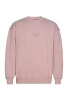 Printed Over D Crewneck Tops Sweatshirts & Hoodies Sweatshirts Pink Roots By Han Kjøbenhavn