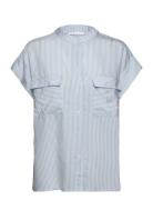Chofu Short Sleeve Blouse Tops Blouses Short-sleeved Blue Tamaris Apparel