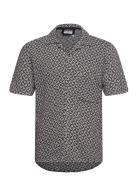 Viscount Cuban Shirt Tops Shirts Short-sleeved Black Percival