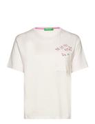 T-Shirt Tops T-shirts & Tops Short-sleeved Cream United Colors Of Benetton
